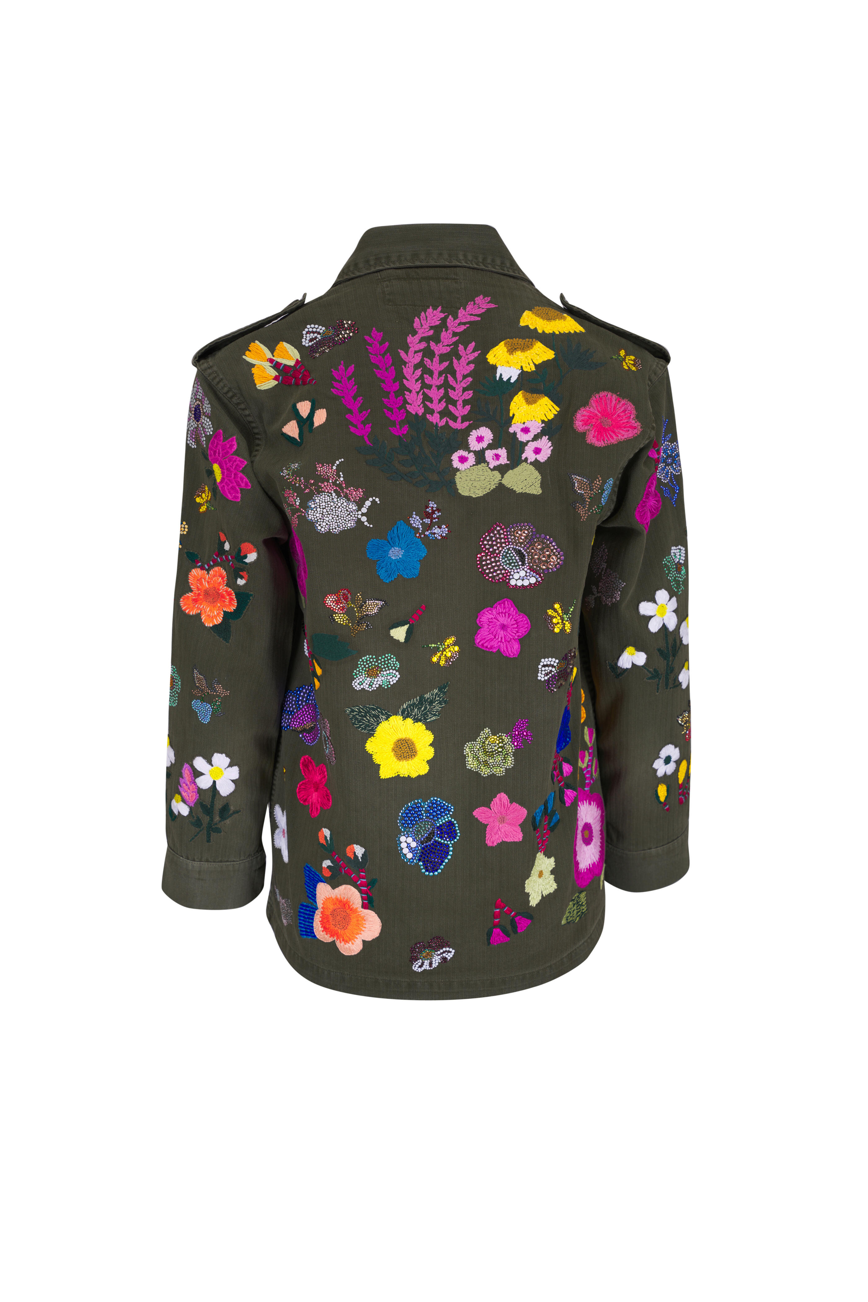 Libertine - Multicolor Embroidered Floral Military Jacket