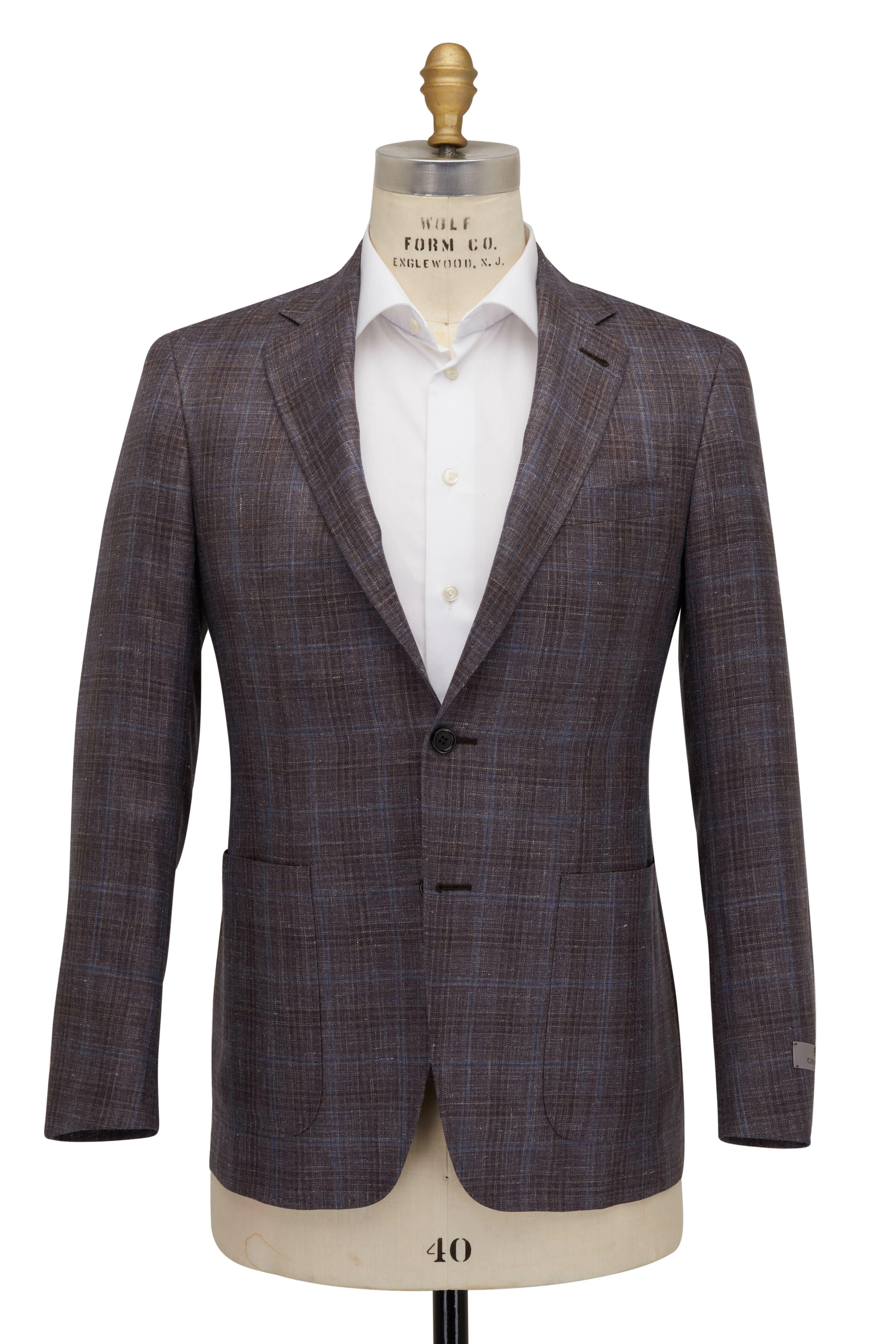 Canali - Brown, Gray & Blue Plaid Sportcoat