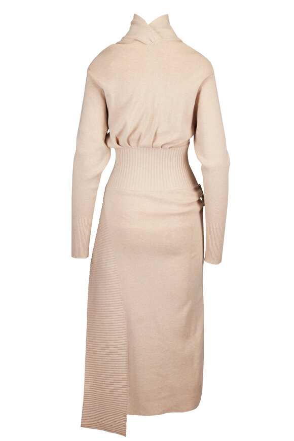 Lanvin Draped Moonstone Midi Sweater Dress - view 2