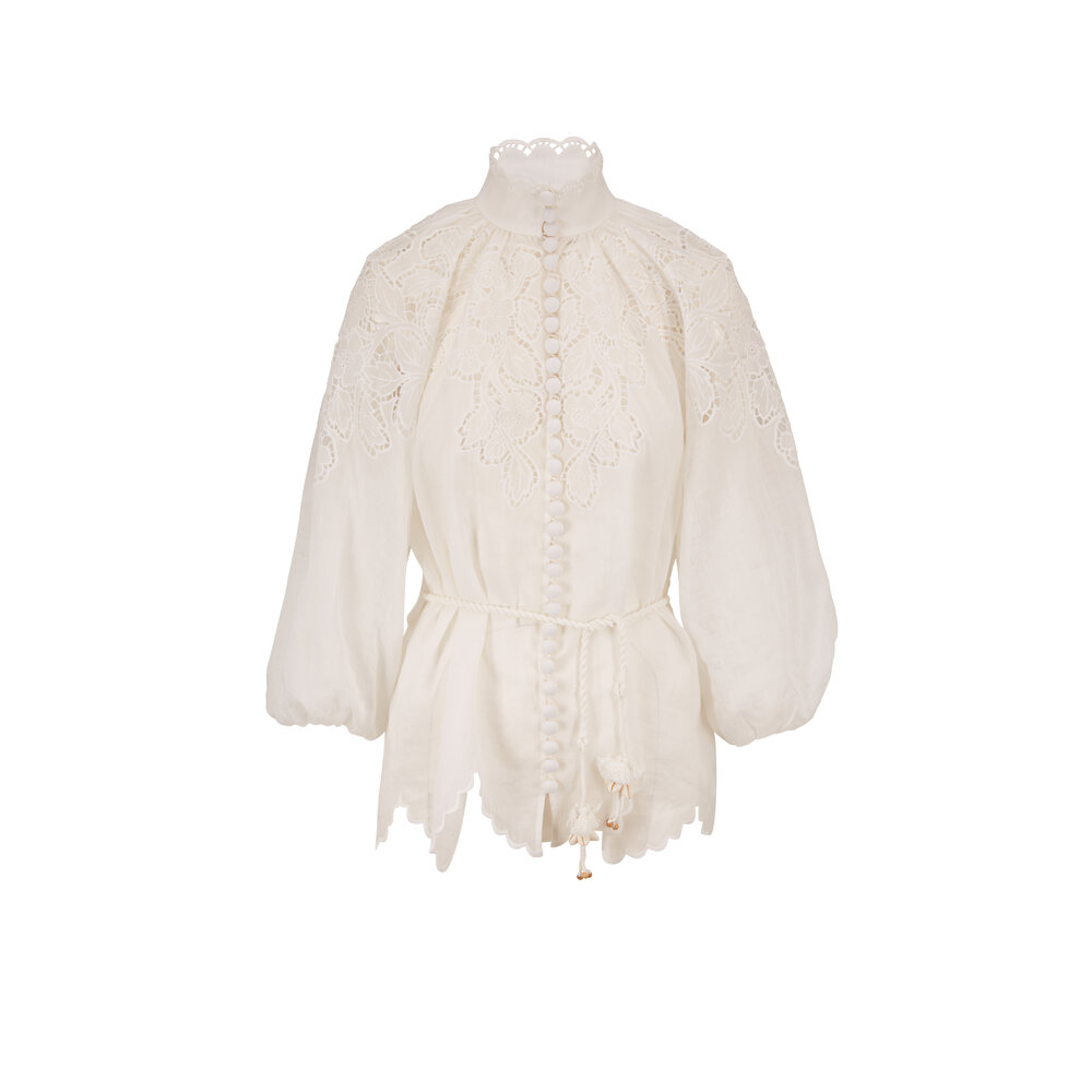 emm the shop mokumoku scallop blouse 白 emm the shop mokumoku scallop blouse 白