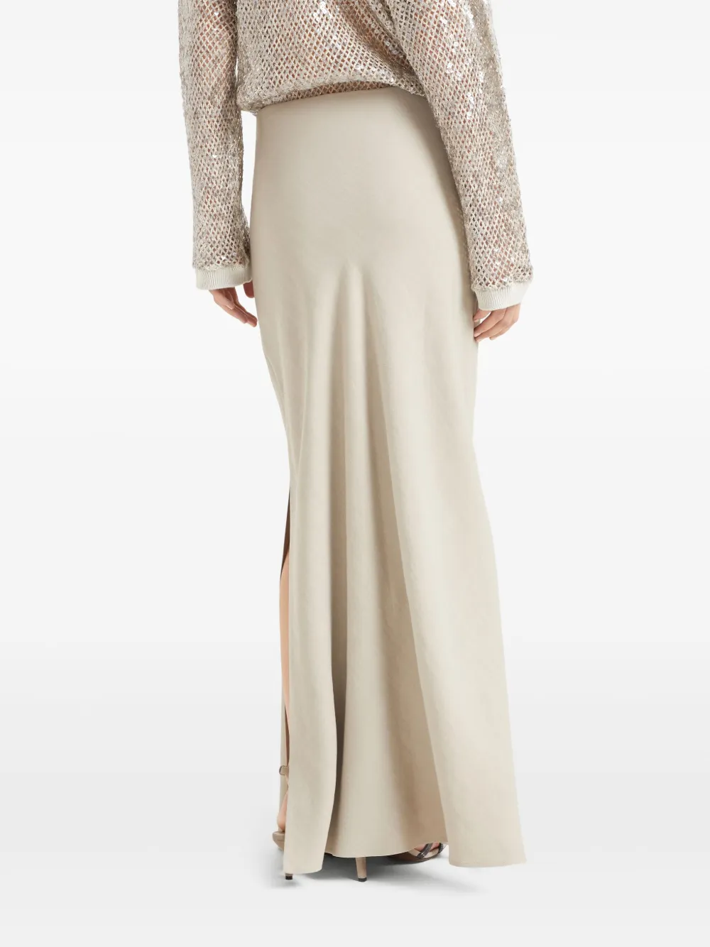 Brunello Cucinelli - Light Dessert Linen Maxi Skirt