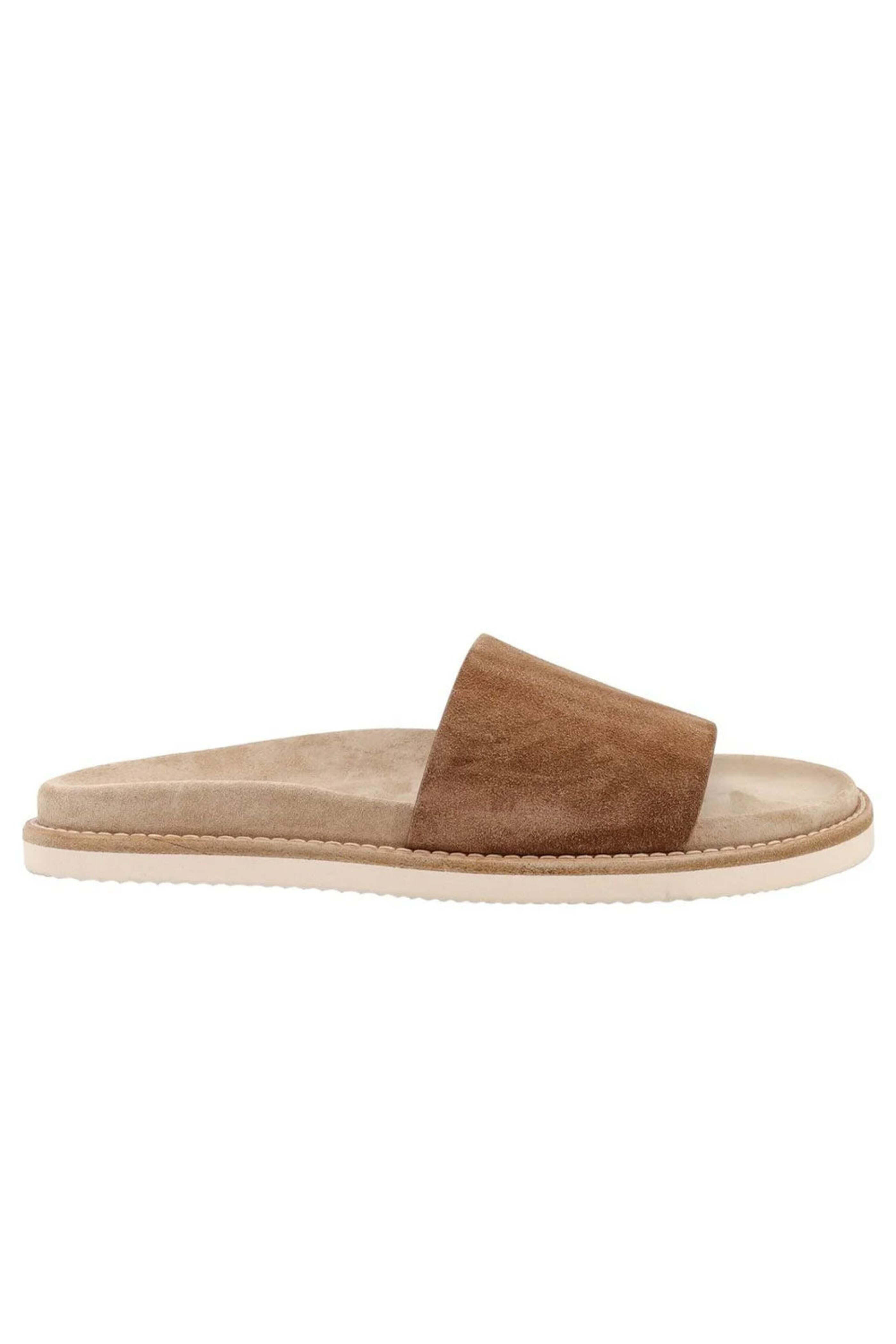 Brunello Cucinelli - Suede Slide Sandals in Brown