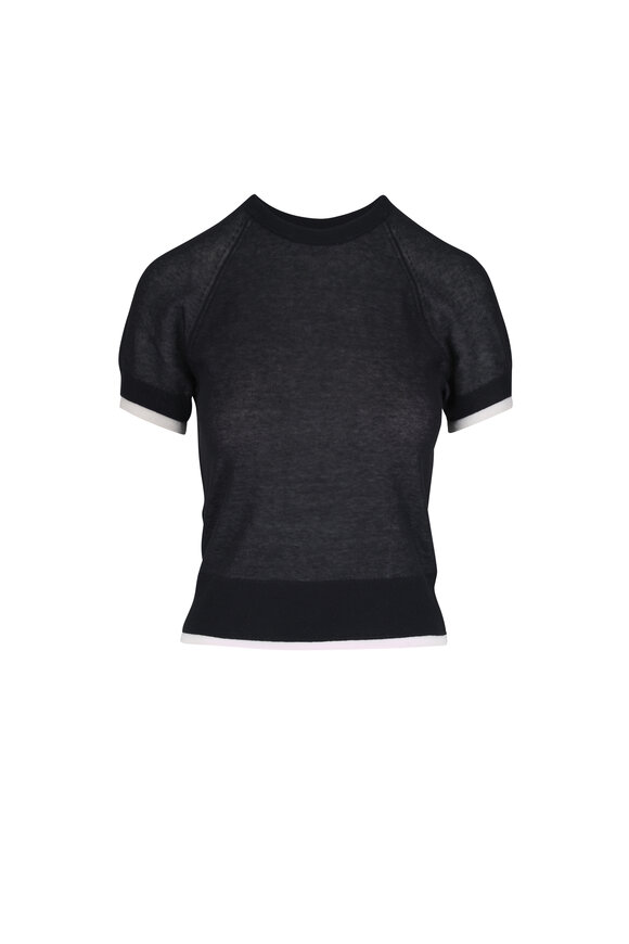 Vince Black & Off White Double-Layer Sweater - view 1