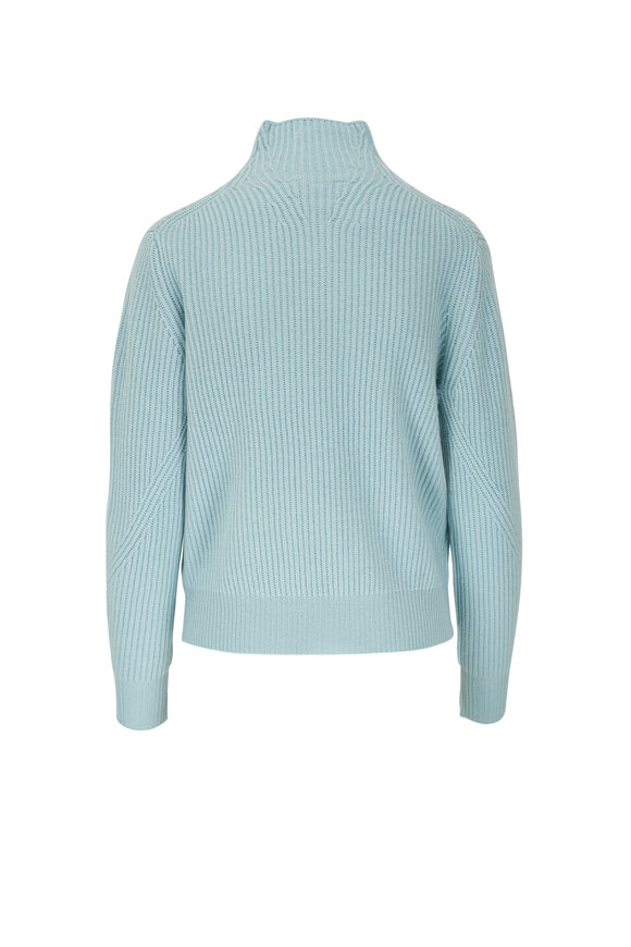 Kinross - Seafoam Cashmere Fashioned Rib Sweater 