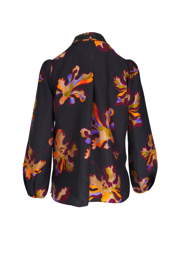 Dorothee Schumacher - Floral Seductive Black Floral Silk Blouse 