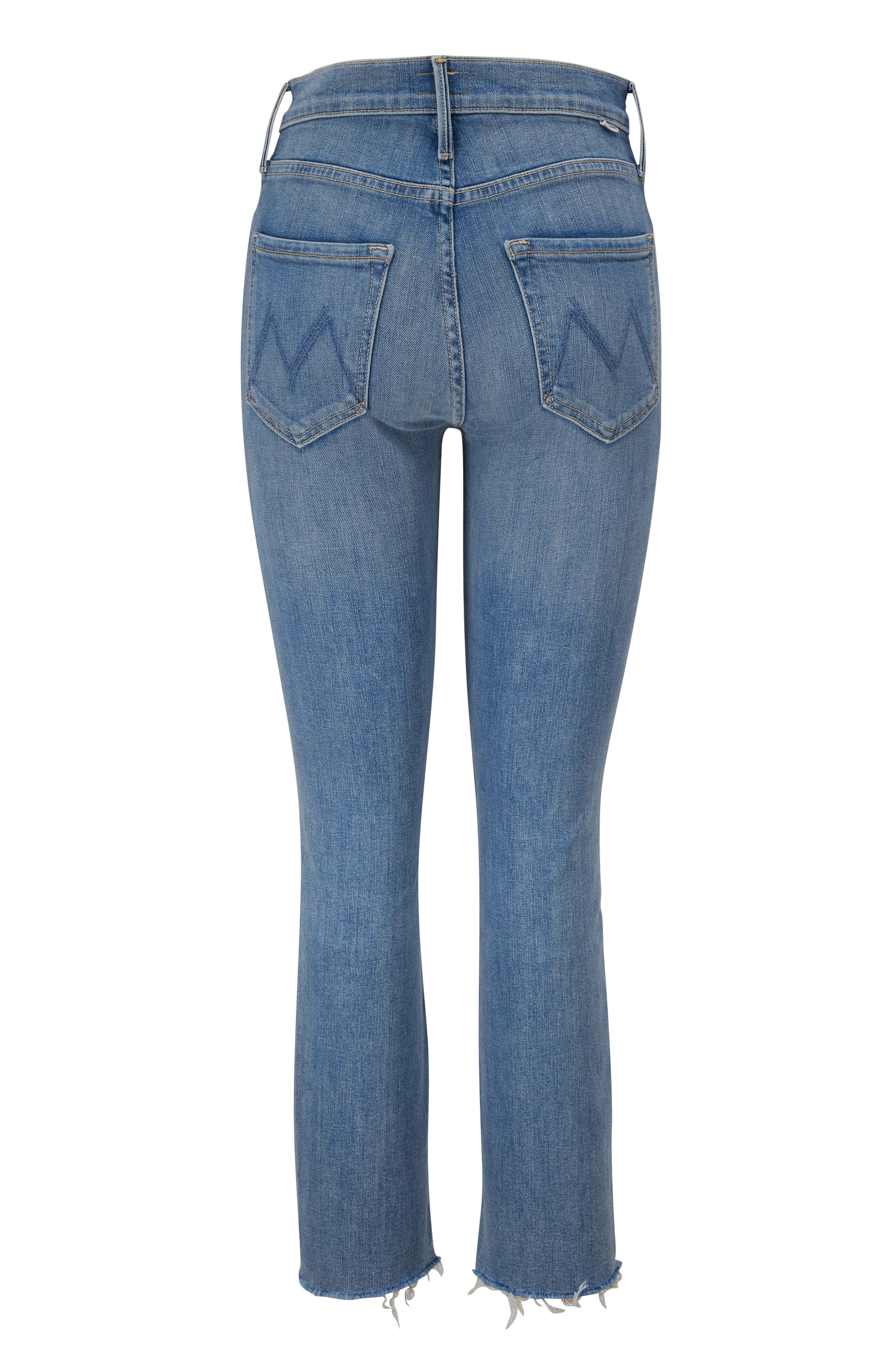 Mother - The Dazzler Blowing Kisses Mid Rise Crop Fray Jean