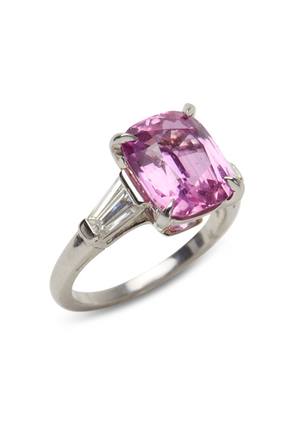 Oscar Heyman - Platinum Pink Sapphire Diamond Ring