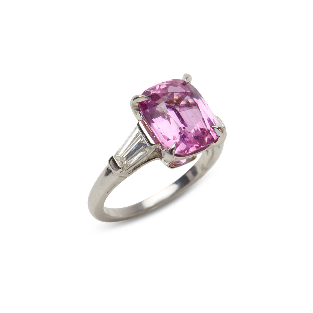 Oscar Heyman - Platinum Pink Sapphire Diamond Ring