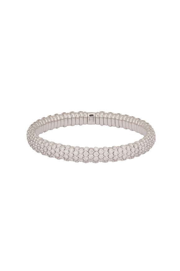 ZYDO 18k White Gold Diamond Domed Stretch Bracelet - view 1