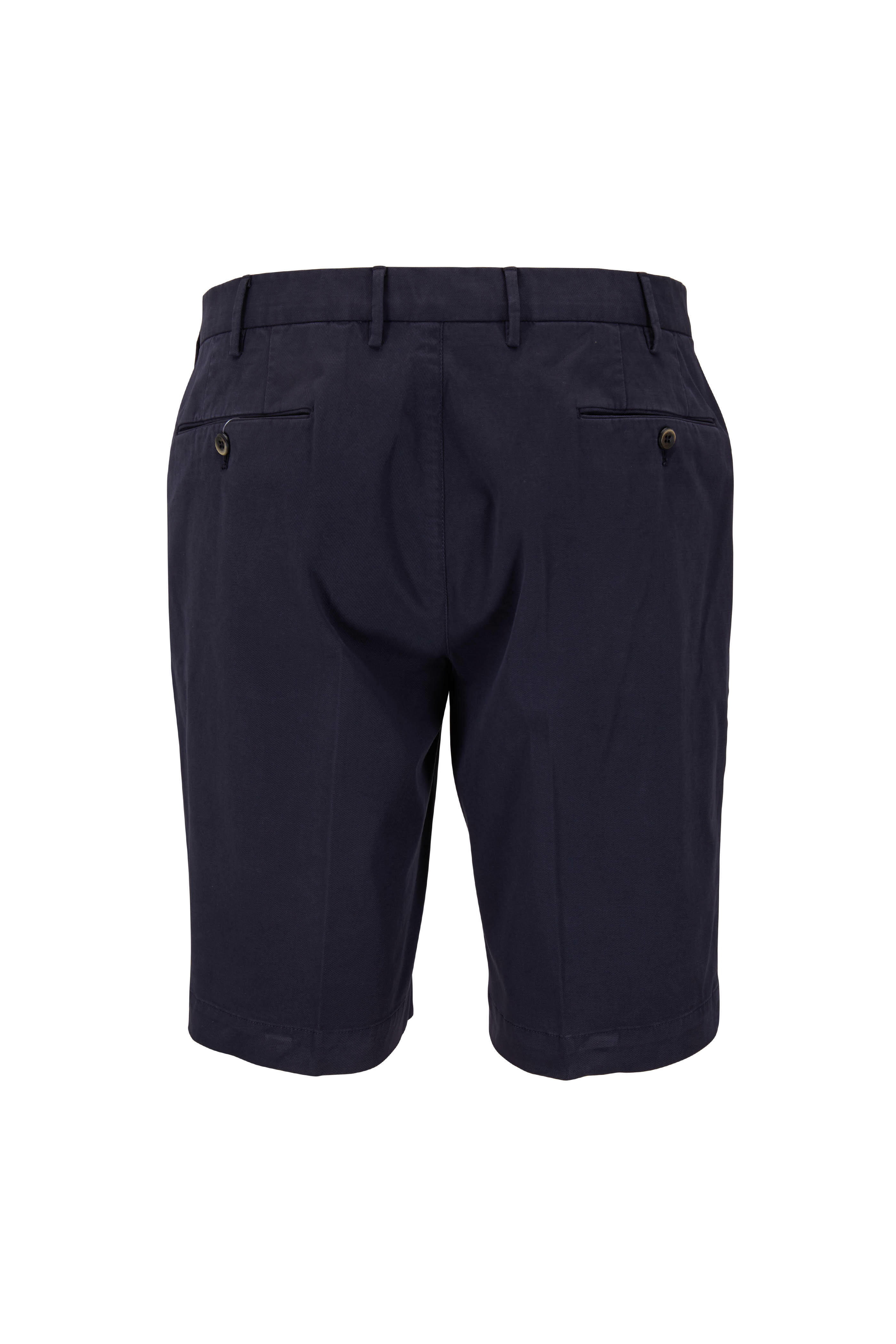 PT Torino - Navy Blue Cotton Stretch Shorts