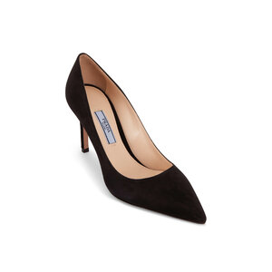 Prada - Black Suede Pump, 85mm | Mitchell Stores