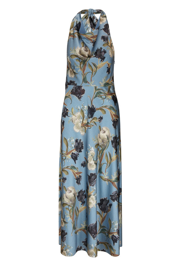 Vince - Nouveau Blue Tulip Halter Neck Dress