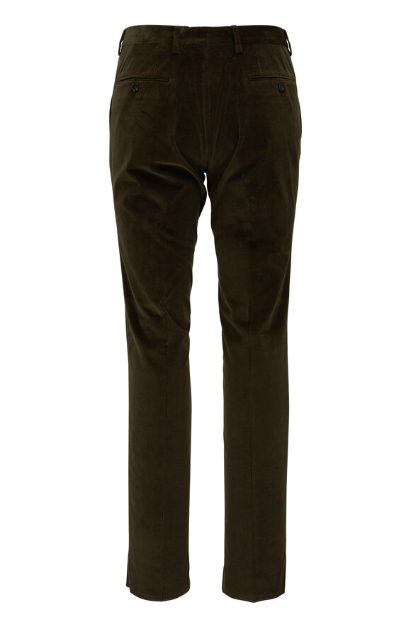 Maurizio Baldassari - Dark Olive Stretch Corduroy Pant