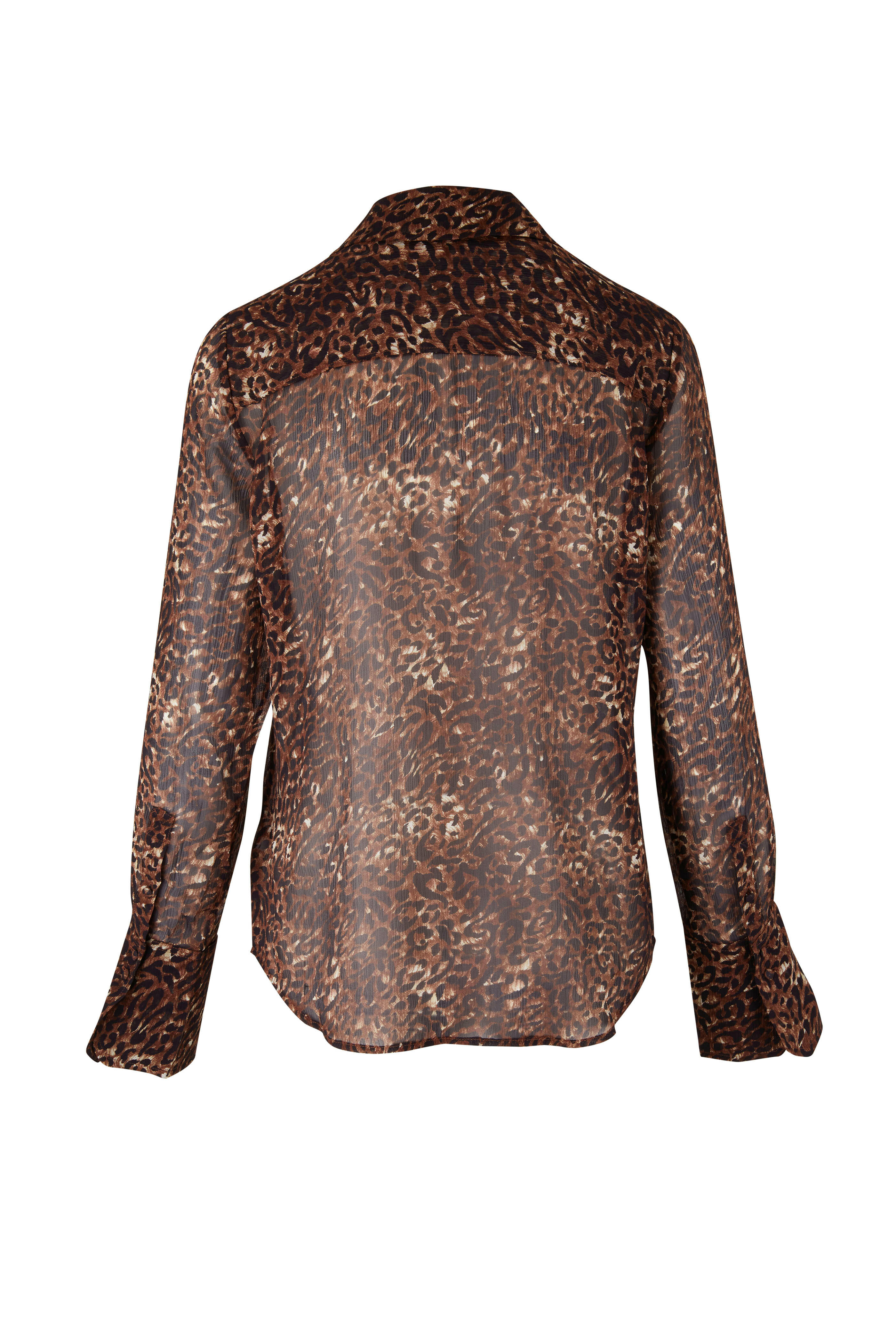 Paige - Toscani Mocha Printed Silk Blouse