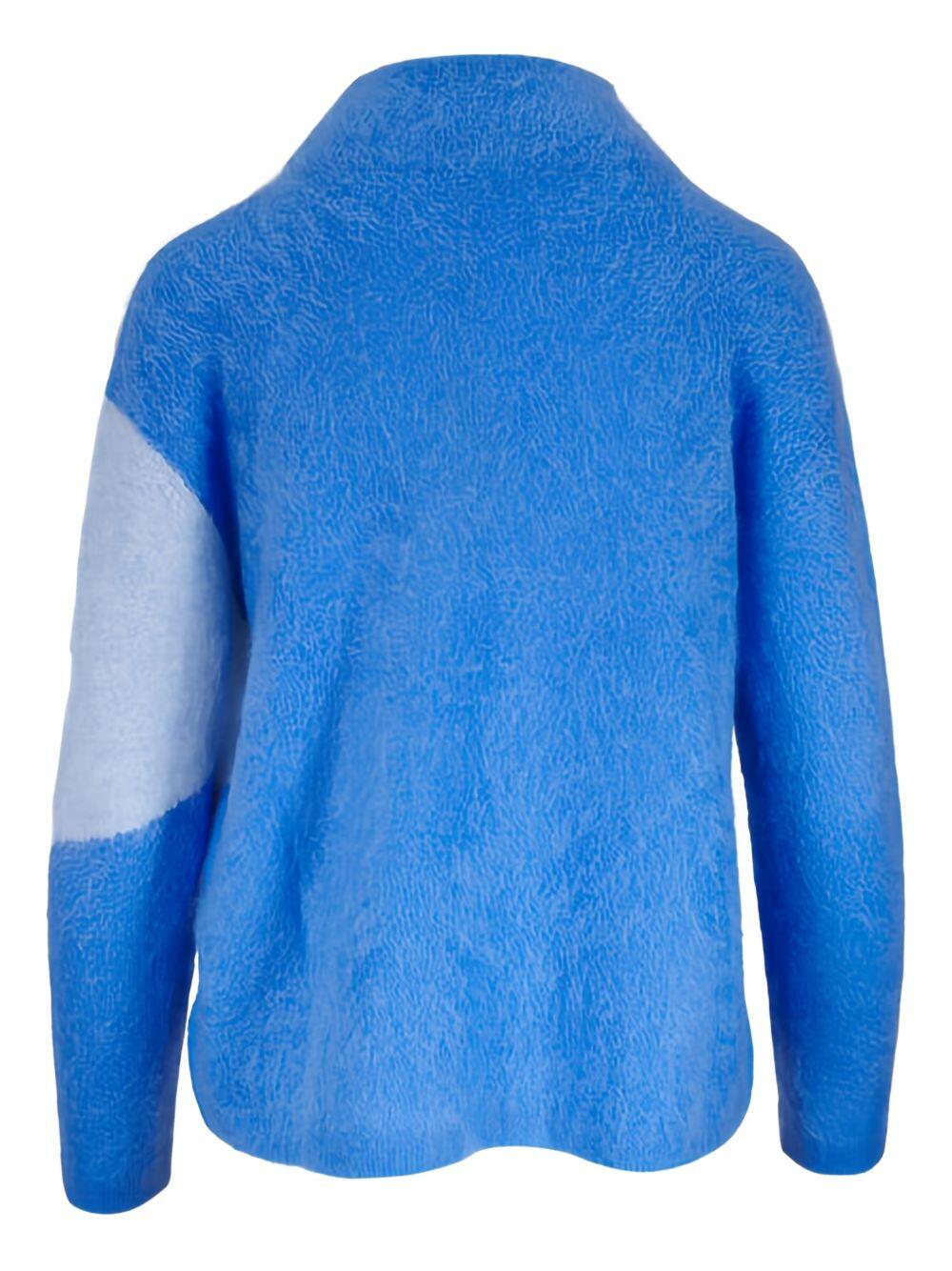 Akris - Blue Multi Brushed Cashmere Sunbeam Sweater