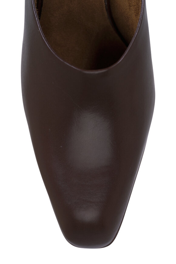 Khaite Colt Cacao Glazed Leather Mule, 50mm - view 5