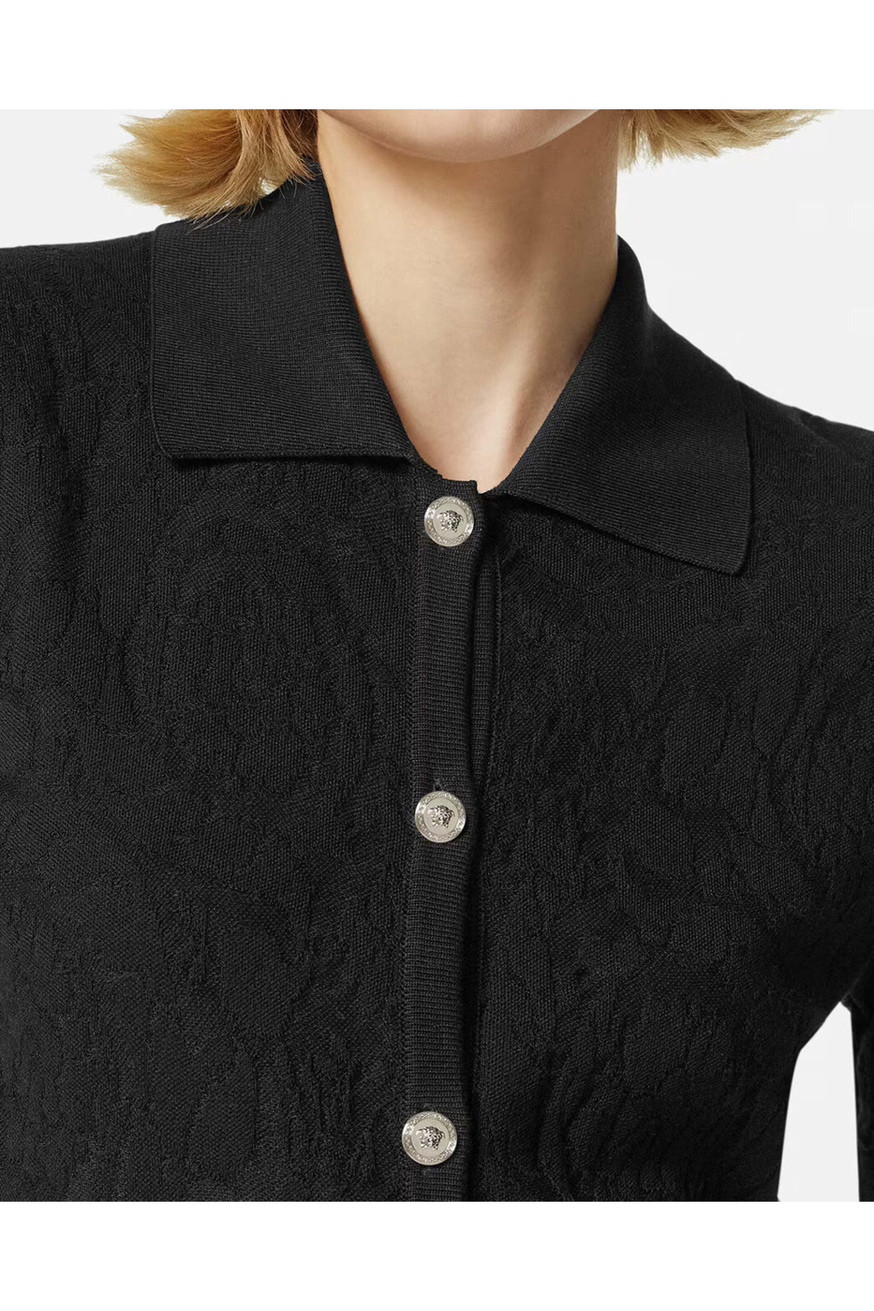 Versace - Black Barocco Knit Dress