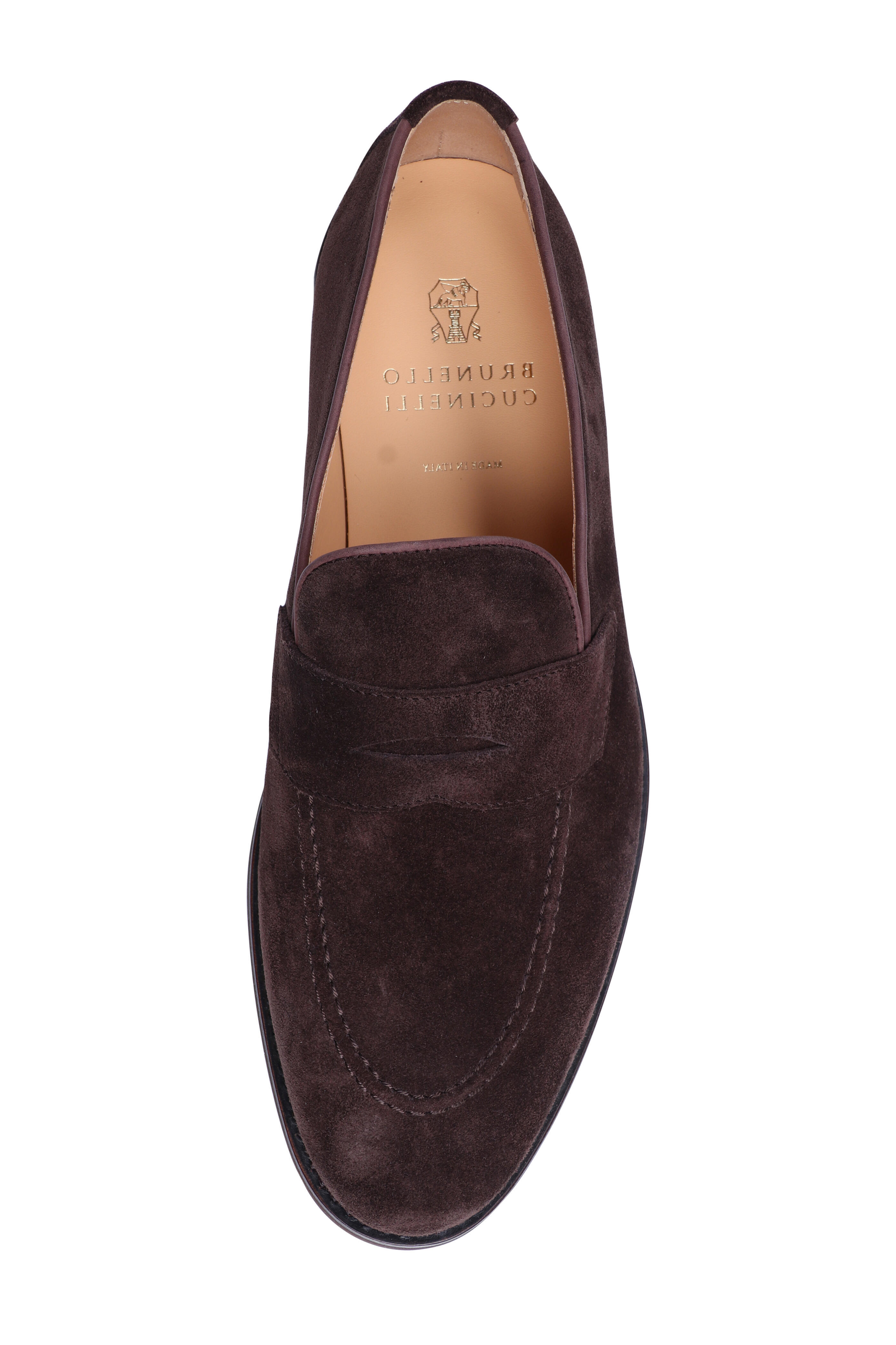 Brunello Cucinelli - Coffee Suede Penny Loafer
