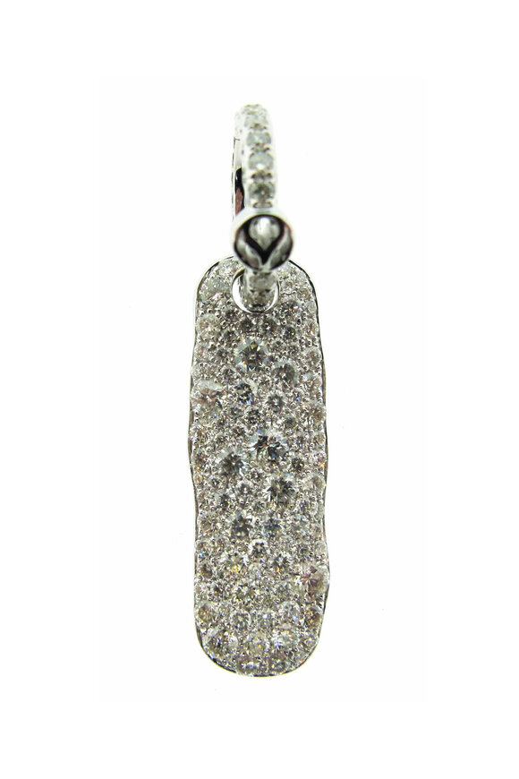 Loree Rodkin Narrow Irregular Pave Bar Pendant