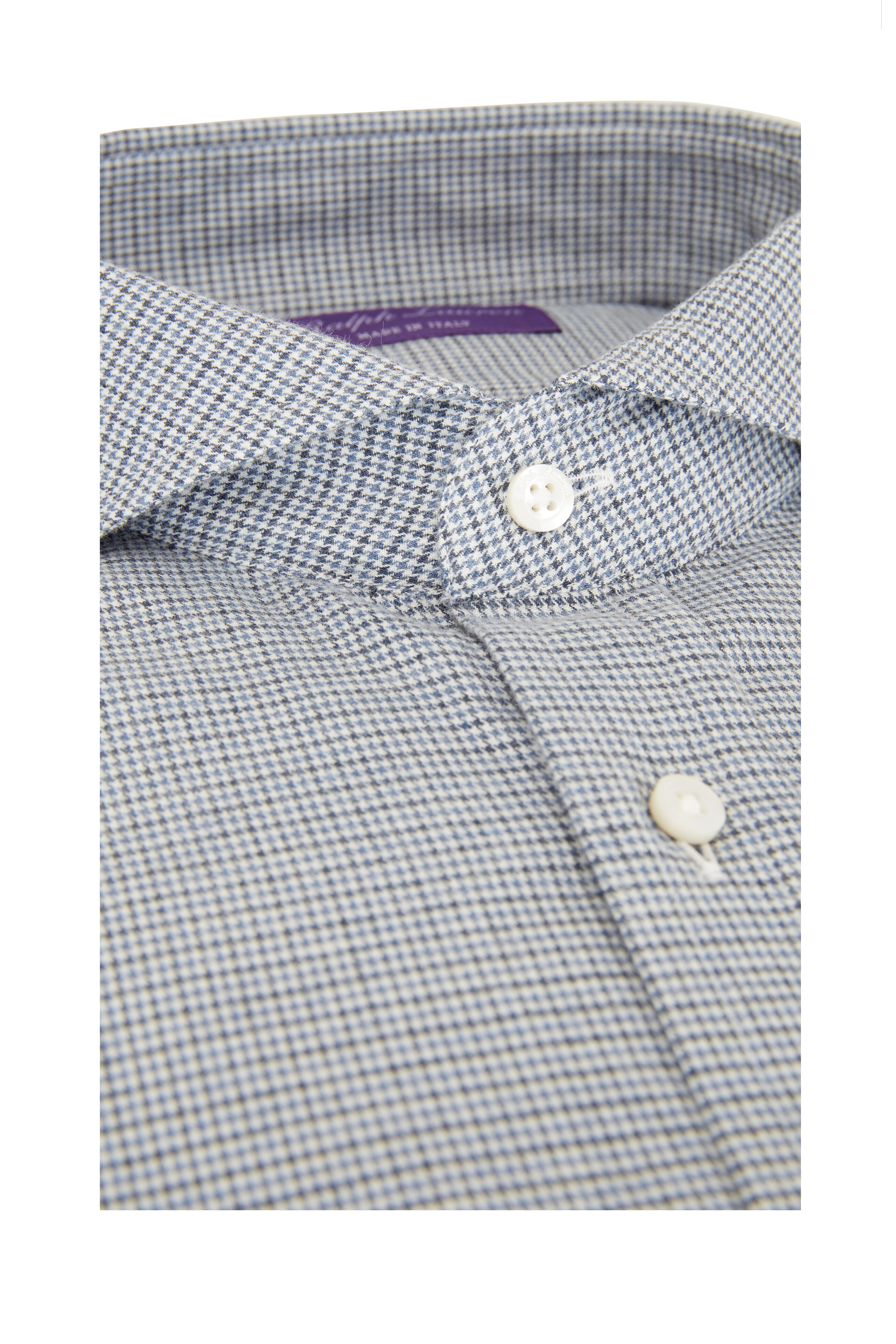 Ralph Lauren Purple Label - Blue Houndstooth Sport Shirt