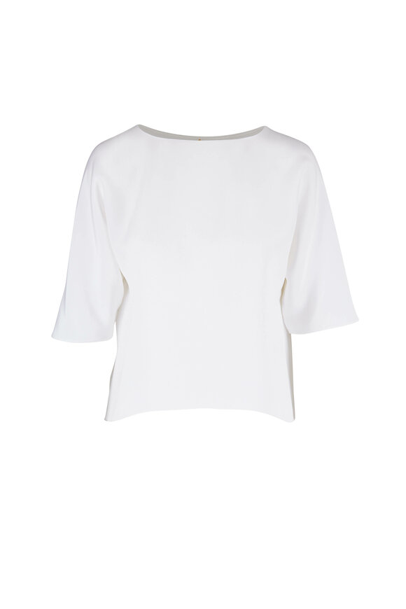 Peter Cohen Bright White Silk T-Shirt