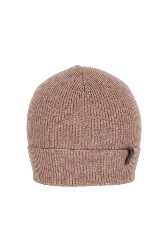 Brunello Cucinelli - Bark Brown Cashmere Ribbed Hat