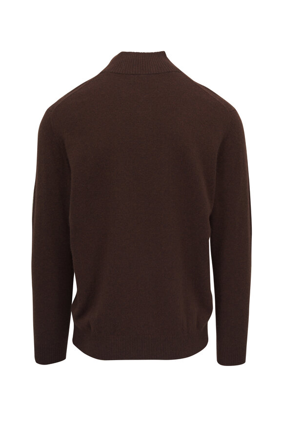 Kinross - Espresso Cashmere Quarter Zip Pullover