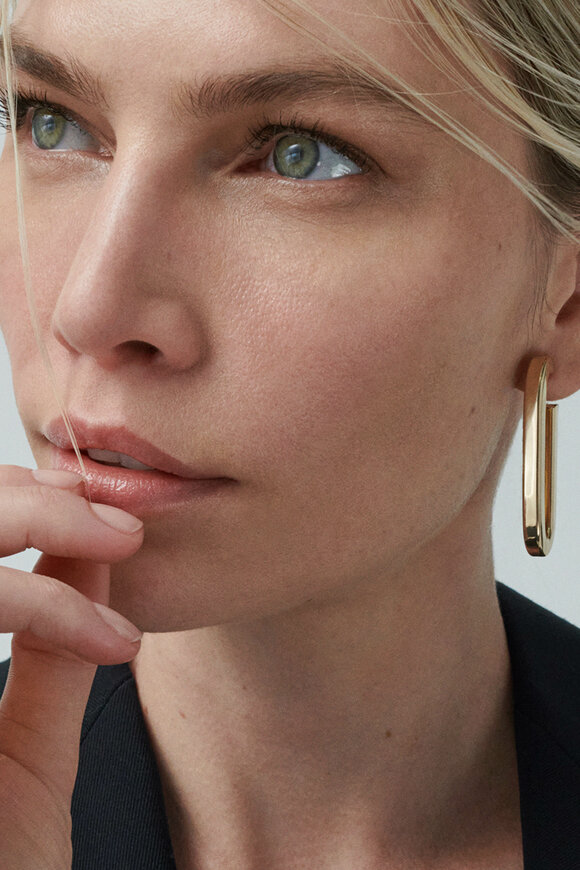 Sidney Garber - Wide Paper Clip Hoop Earrings