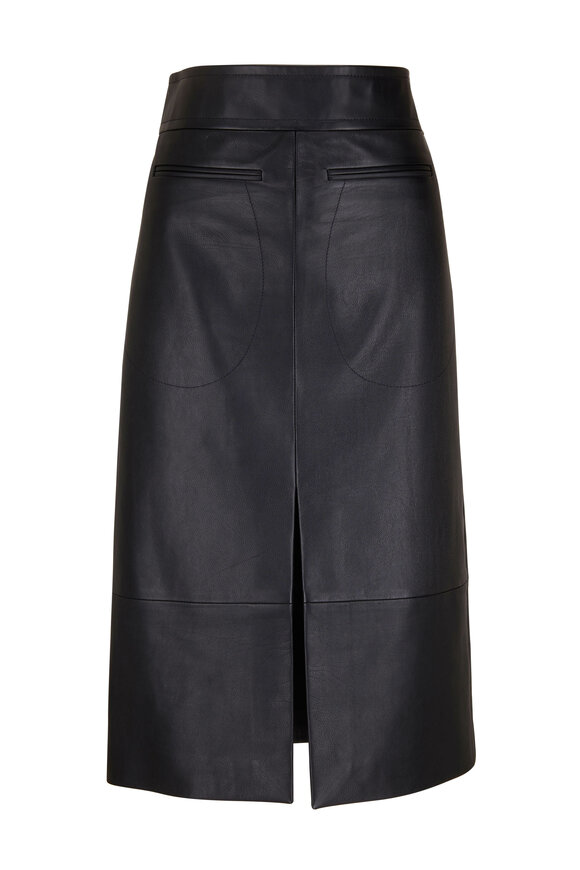 Khaite - Freya Black Leather Pencil Skirt