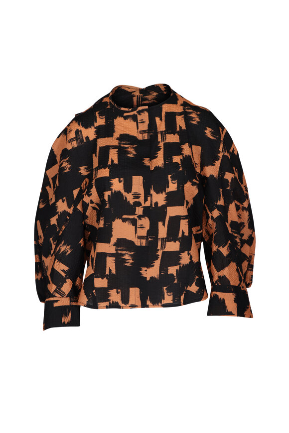 Zero + Maria Cornejo Akeo Terracotta Cotton Blouse