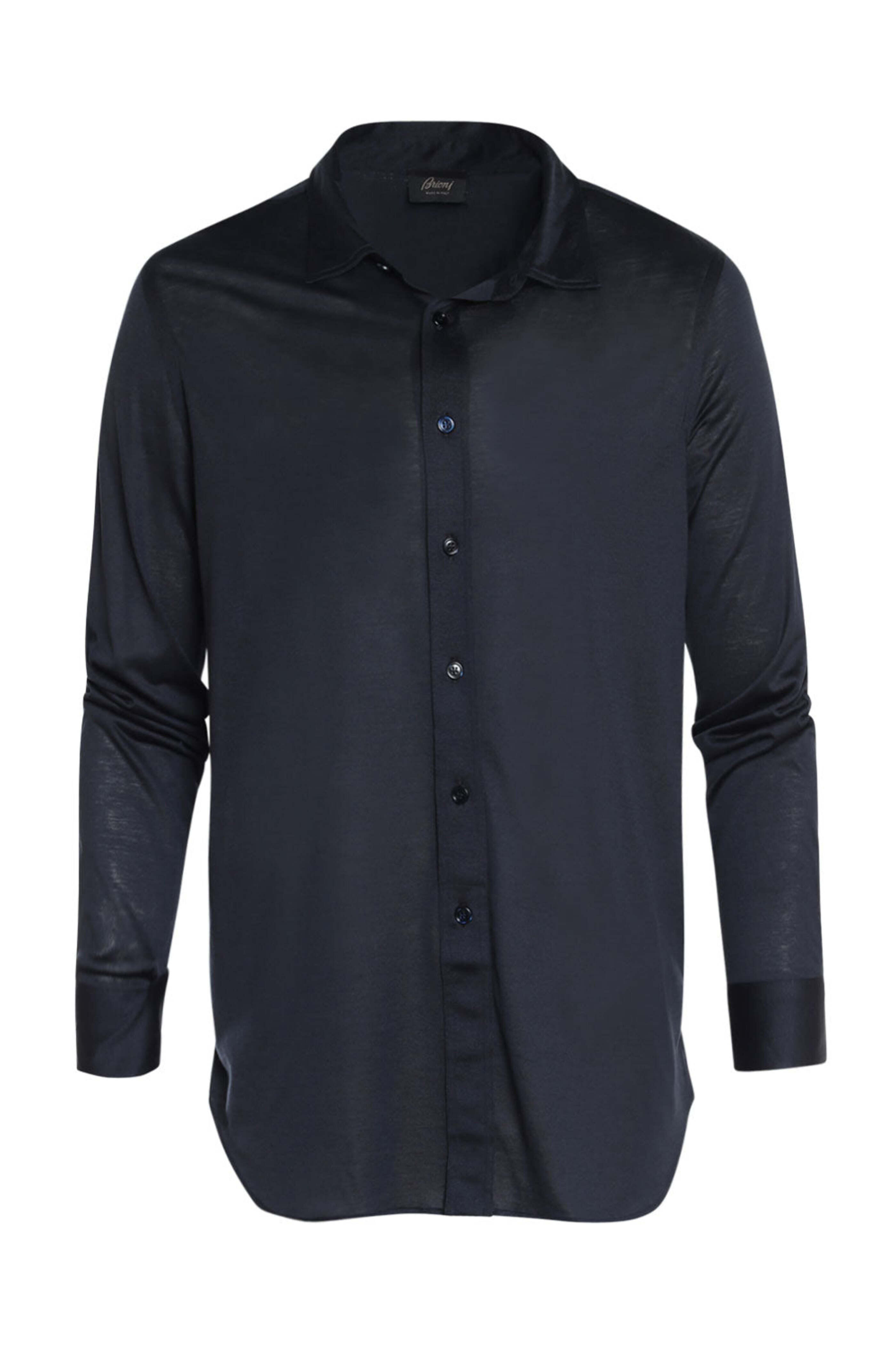 Brioni - Navy Silk Blend Jersey Sportshirt