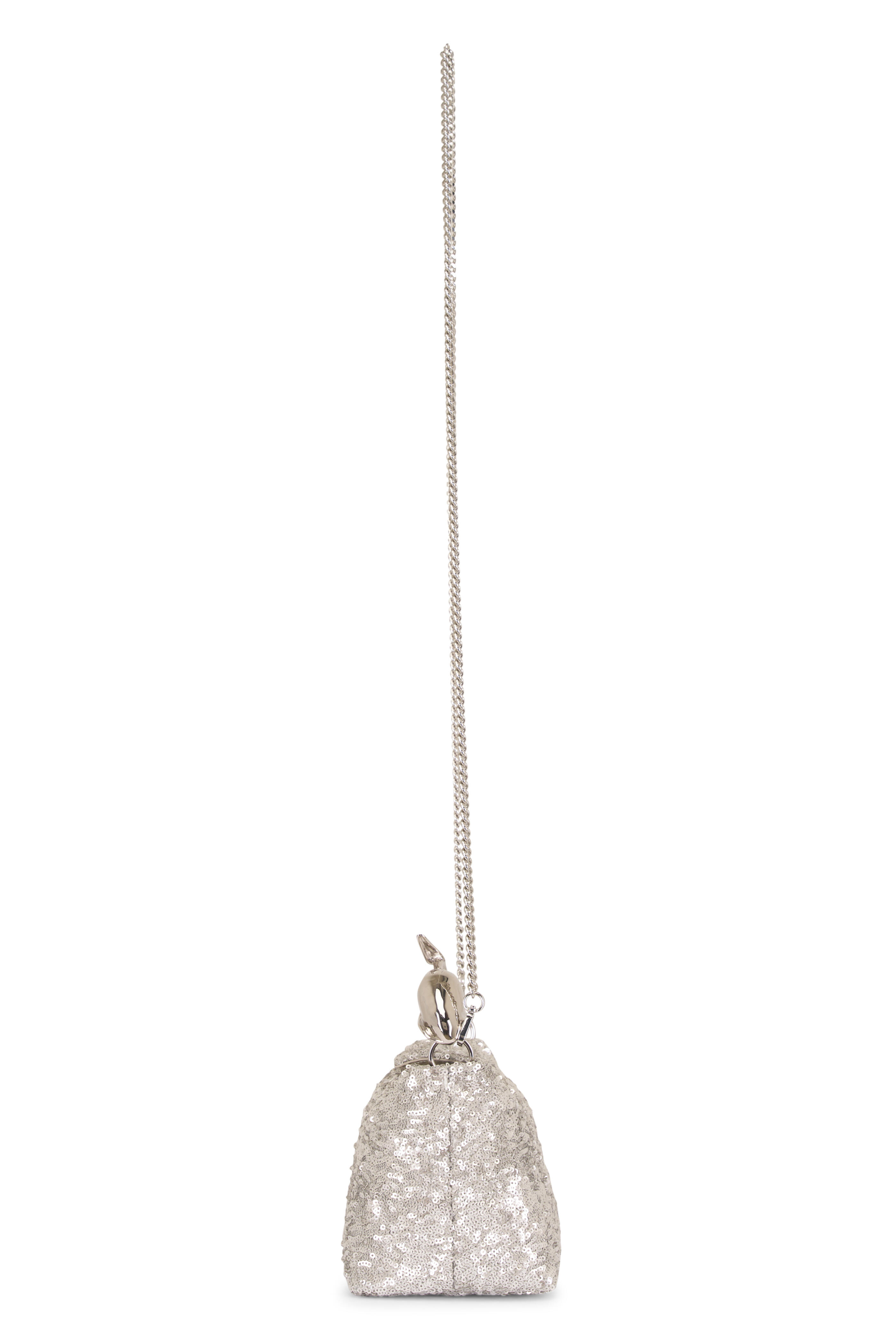 Erdem - Silver Sequins Mini Bloom Bag - view 4