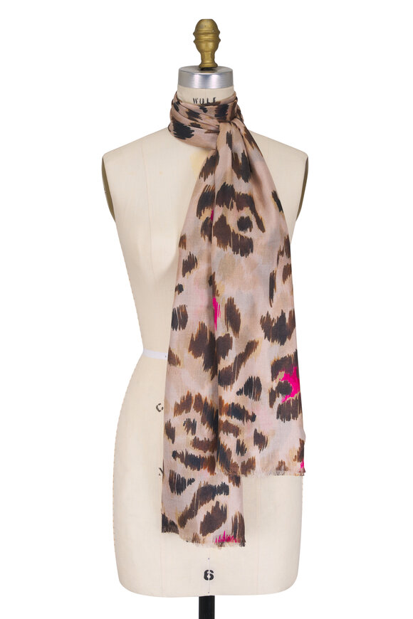 Kinross Painted Sandstone Animal Print Scarf - view 1
