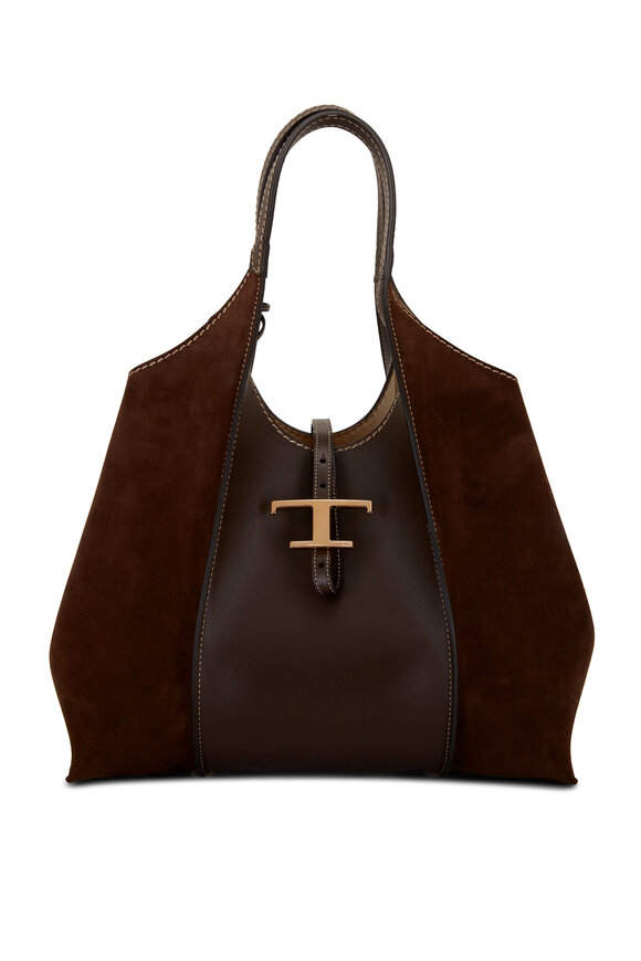 Tod's - Timeless Shopping Bag Brown Leather & Suede Tote