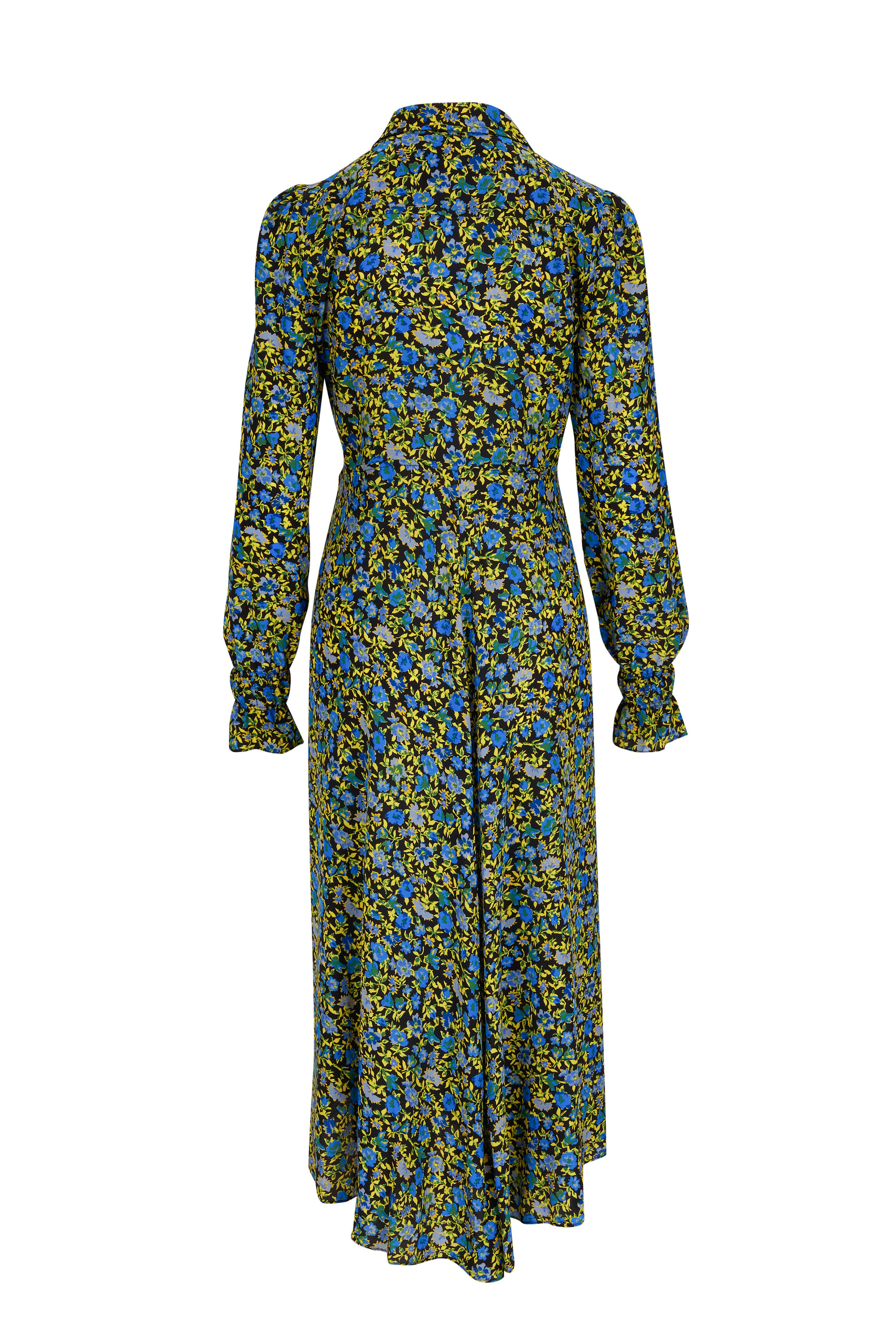 Victoria Beckham - Multicolor Floral Silk Frill Shirt Dress