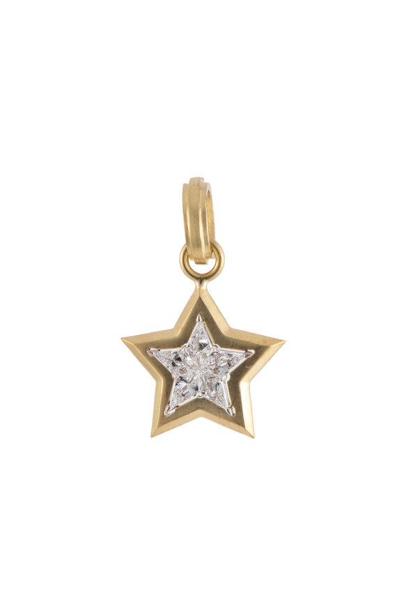 Sylva & Cie 18k Yellow Gold Diamond Star Pendant