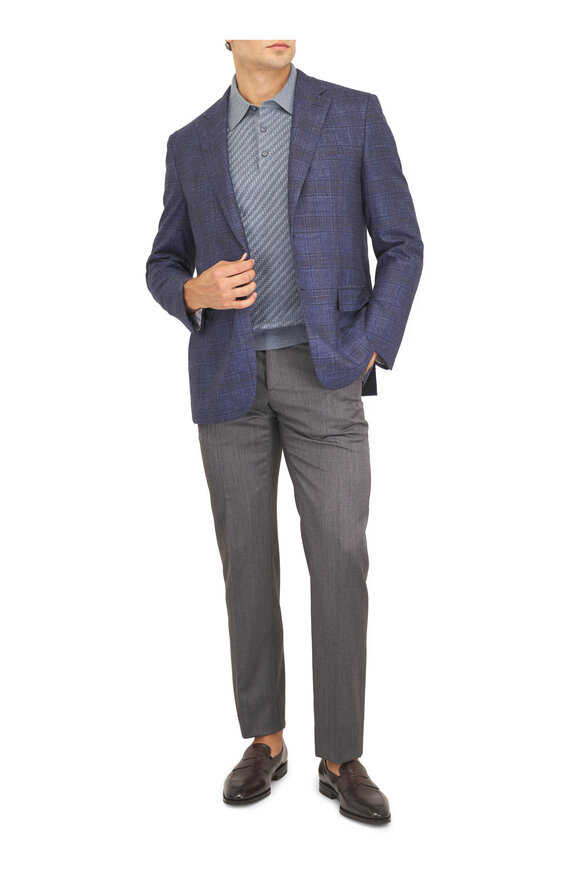 Brioni Ravello Blue & Navy Plaid Sportcoat - view 2