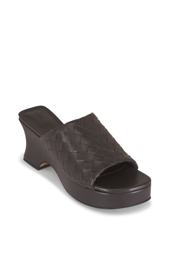 Bottega Veneta Rosita Brown Kitten Wedge Mule, 70mm - view 1