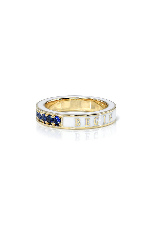 Dru 14k Yellow Gold Sapphire "Begin Again" Ring - view 2