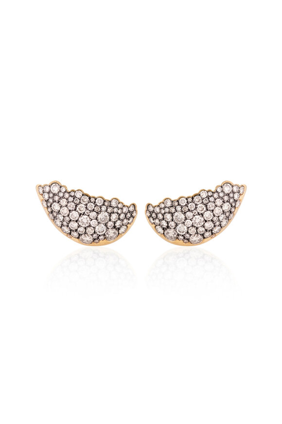 Nada Ghazal 18k Yellow Gold Diamond Fuse Drop Earrings - view 1