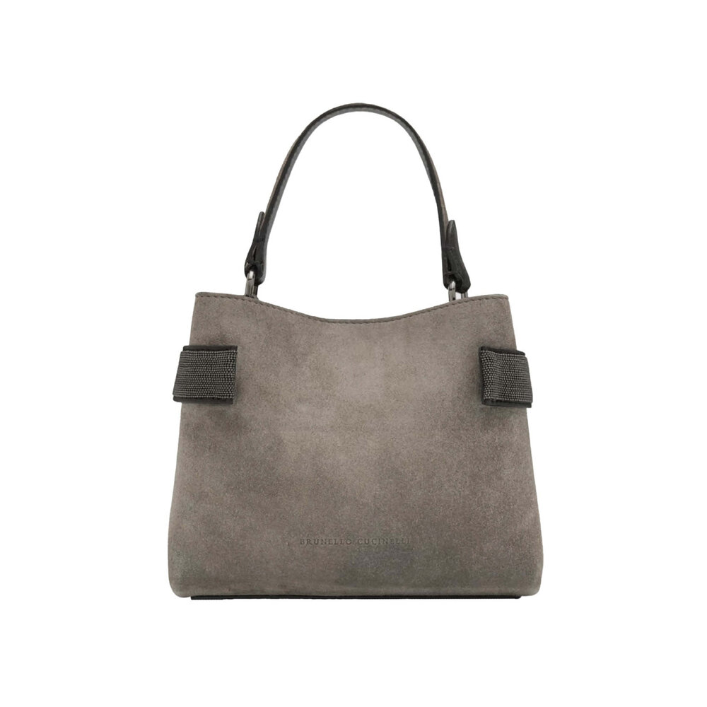 Brunello Cucinelli - Mini Monili East-West Suede Crossbody Bag