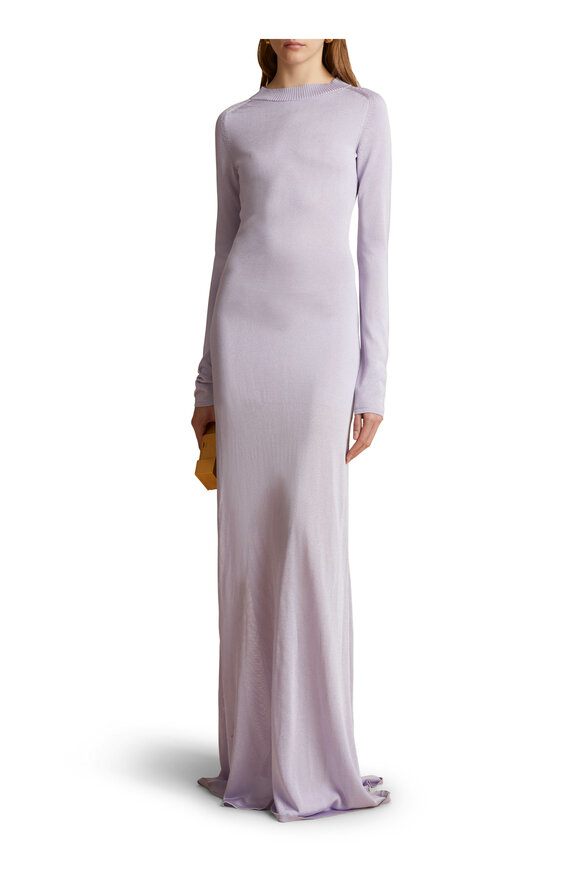 Khaite - Valera Lavender Knit Maxi Dress 