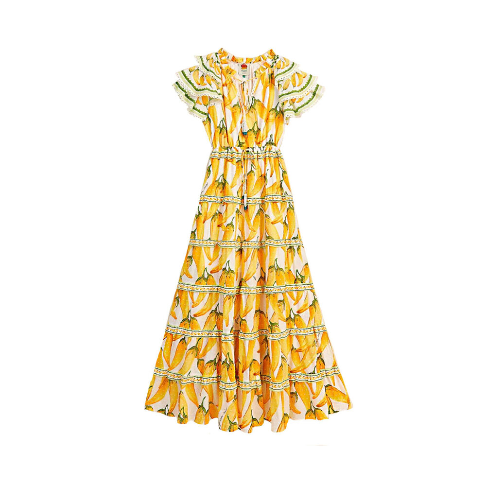 Farm Rio Pepper Farm Rio - Peppers Off White Maxi Dress | Mitchell Stores