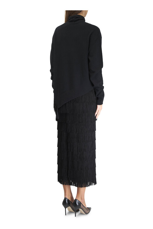 Dorothee Schumacher - Fringe Statement Black Wool & Cashmere Sweater