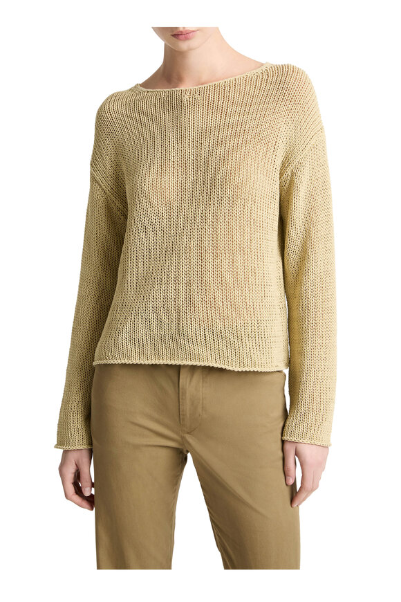 Vince Maize Coated Open Knit Sweater - view 2