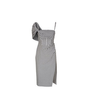 Herripto 新品Kerry Striped Ruffle Dress Kerry Striped Ruffle Dress