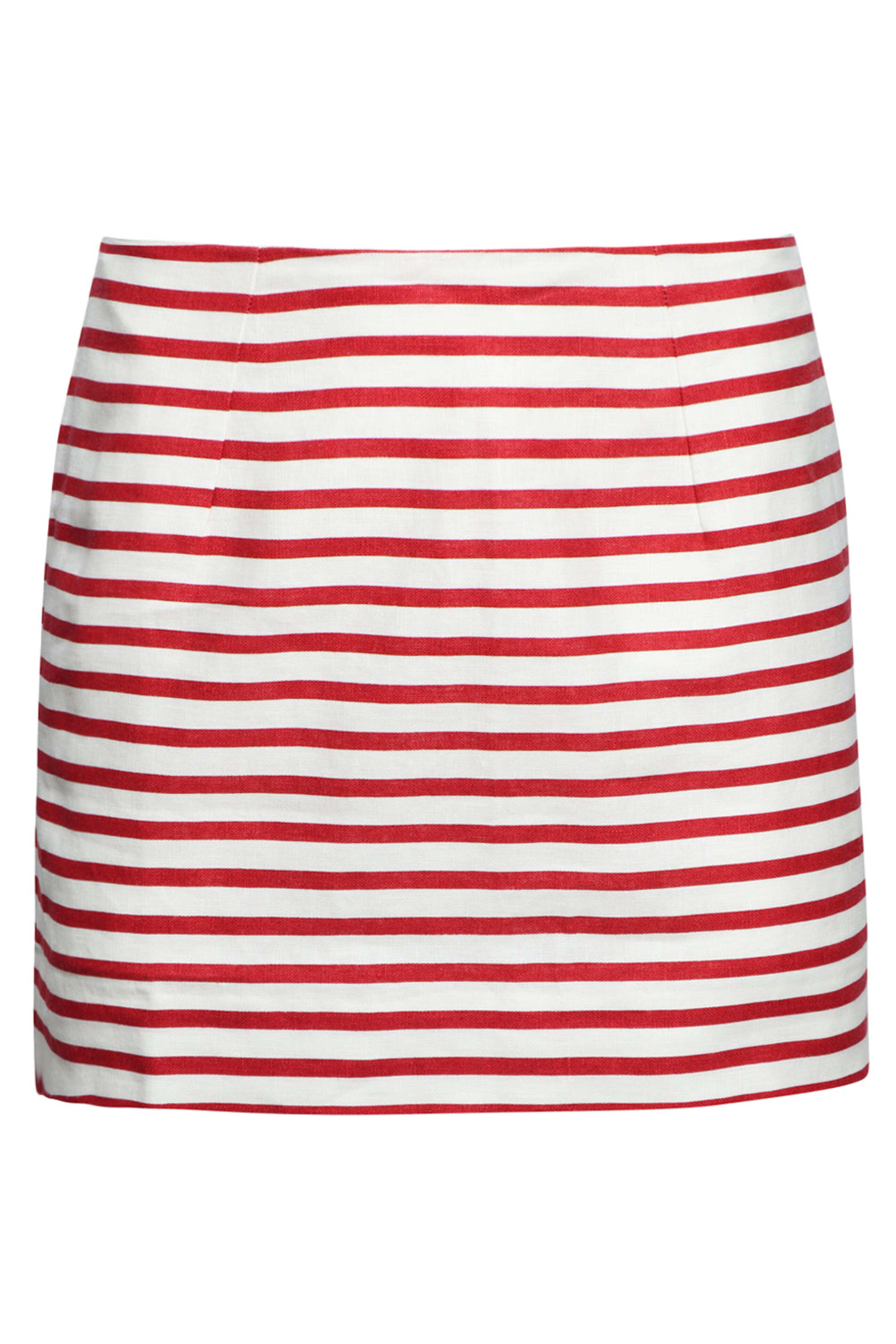 Faithfull The Brand - Red Breton Stripe Jane Mini Skirt