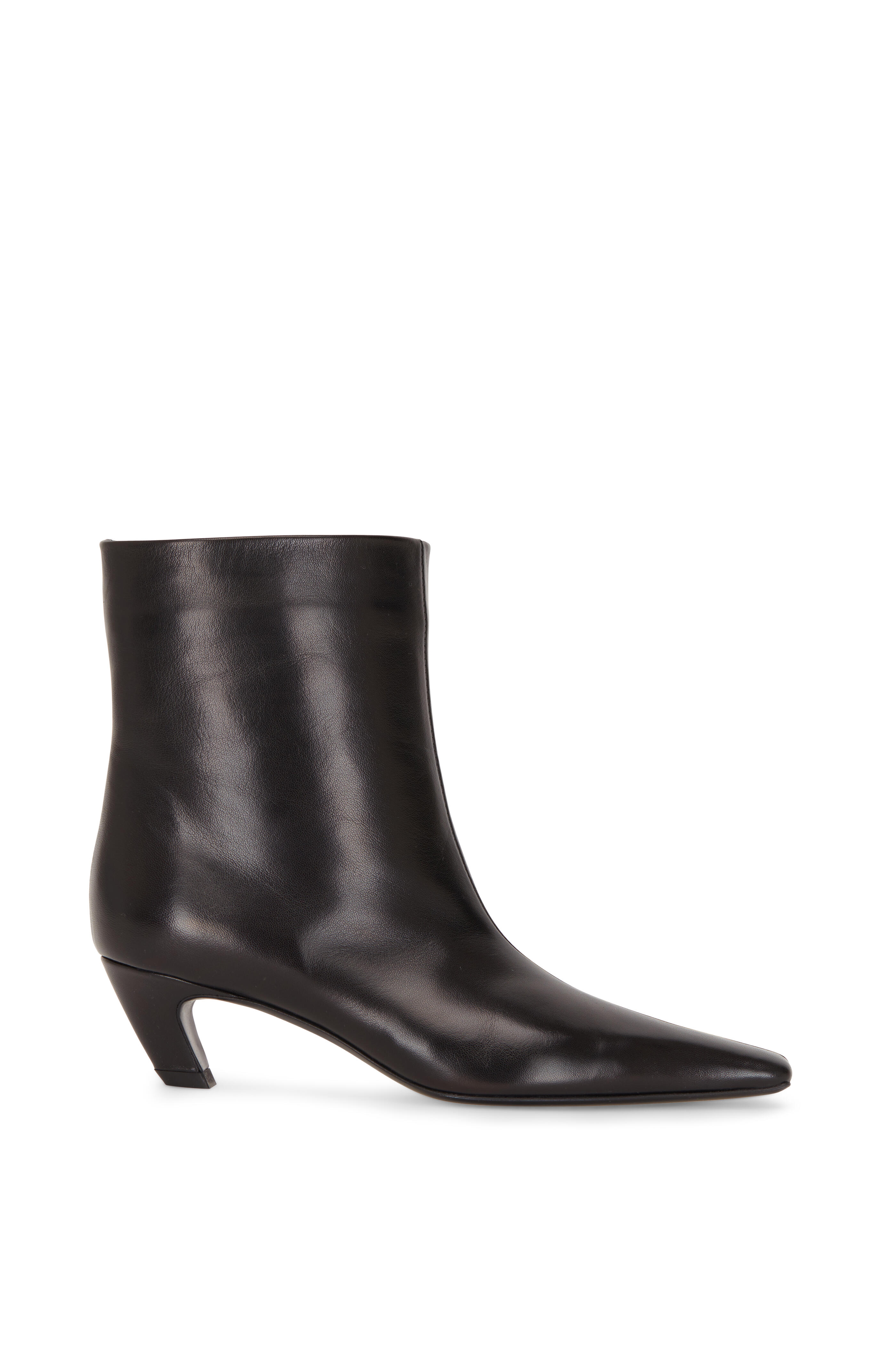 Khaite - Arizona Black Leather Ankle Bootie