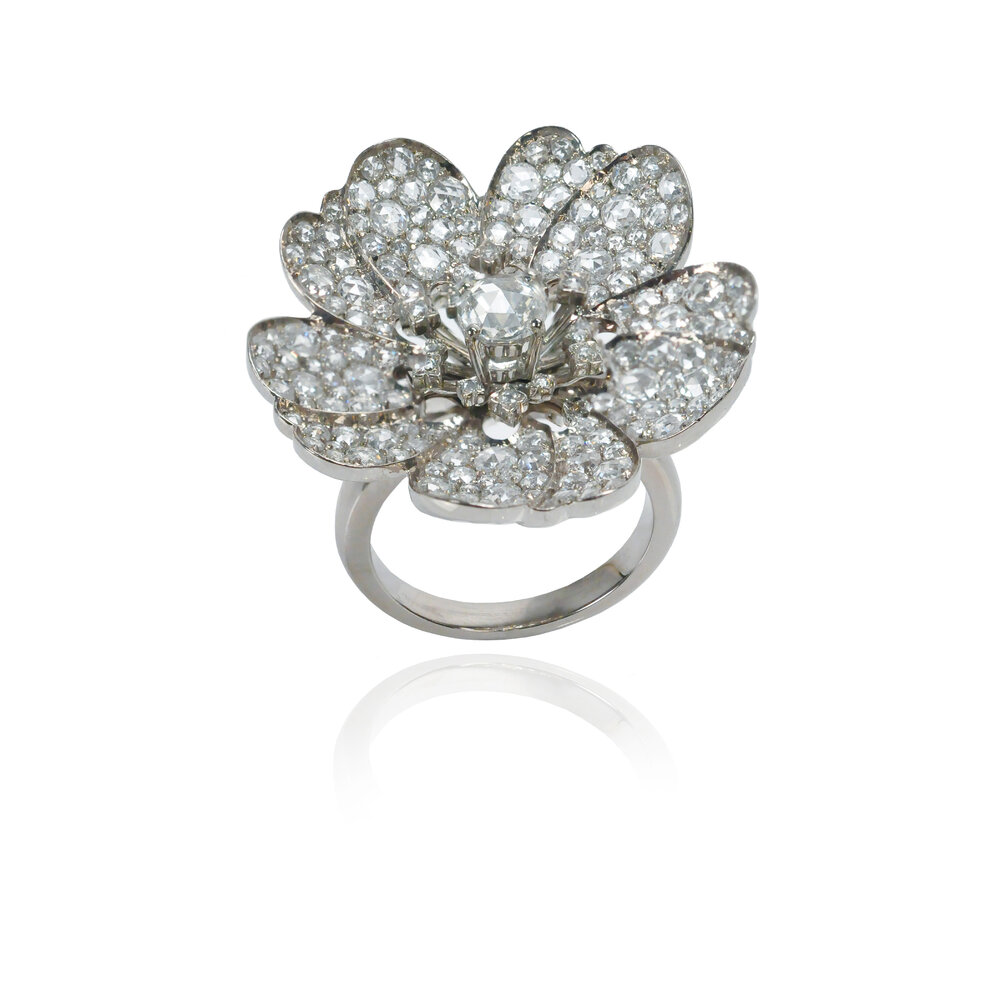 Nam Cho - White Gold Diamond Flower Ring