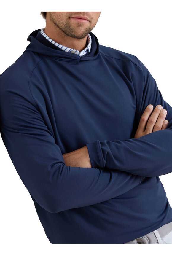 Peter Millar Navy Pine Performance Hoodie - view 2